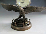 Fashion Retro Desk Bronze Eagle Sculpture Mechanical Clock