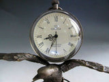 Fashion Retro Desk Bronze Eagle Sculpture Mechanical Clock